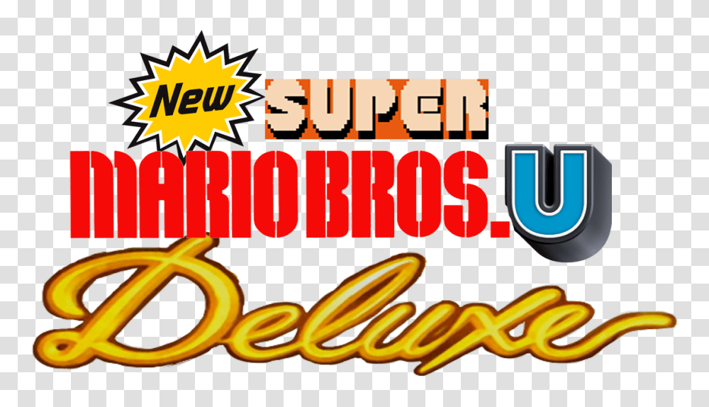 New Super Mario Bros U Deluxe Logo But Each Word Is, Food, Advertisement, Poster Transparent Png