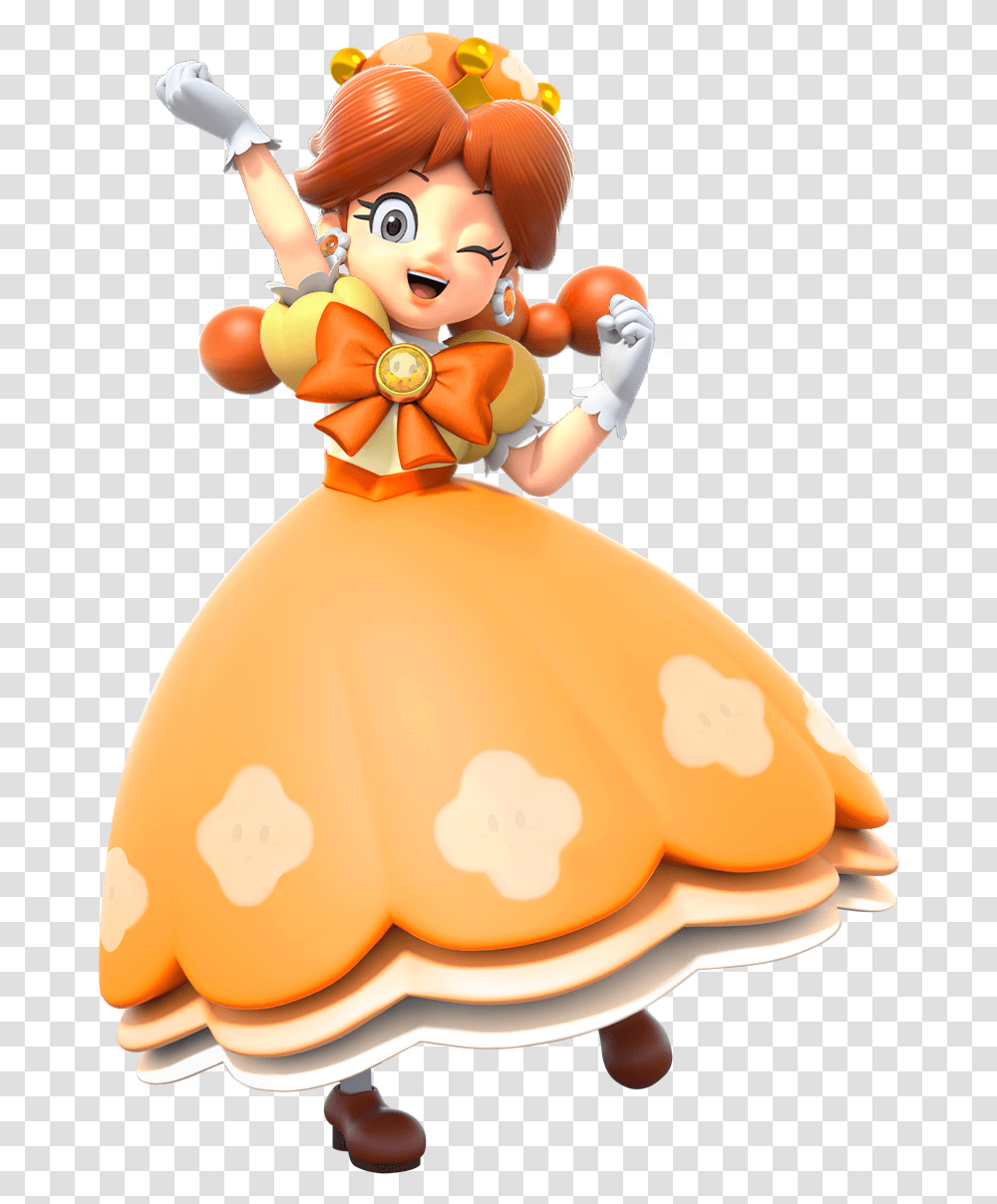 New Super Mario Bros Wii U Toad Princess Peach Orange New Super Mario Bros U Deluxe Daisy, Toy, Doll, Figurine, Barbie Transparent Png