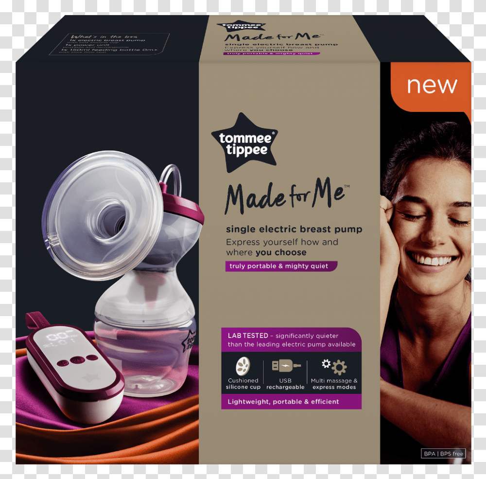 New Tommee Tippee Electric Breast Pump, Person, Human, Poster, Advertisement Transparent Png