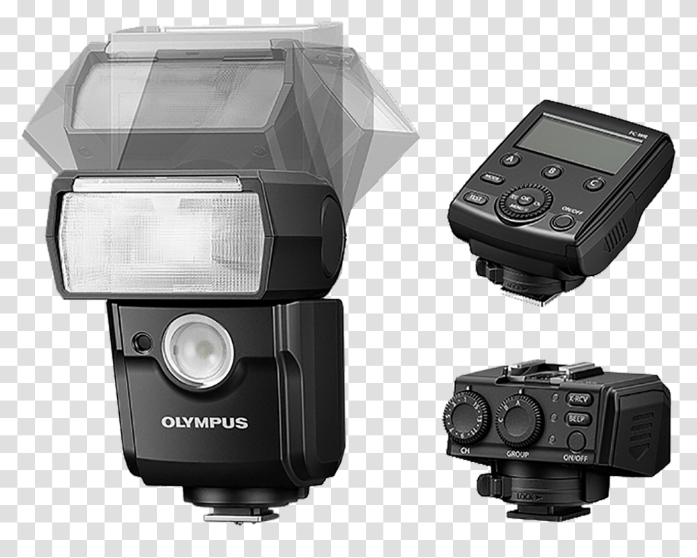 New Weather Sealed Flash System Strengthens Olympus Olympus, Camera, Electronics, Light, Headlight Transparent Png
