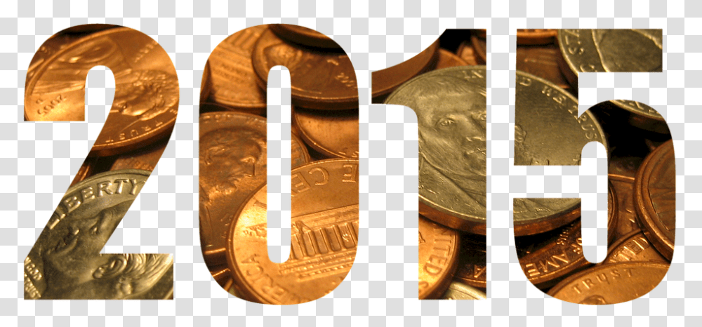 New Year 2015 Happy Design Money Coins Usa Coin, Gold, Treasure, Gold Medal, Trophy Transparent Png