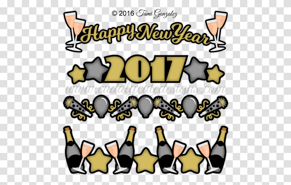 New Year 2017 Clipart Border, Beverage, Drink, Label Transparent Png