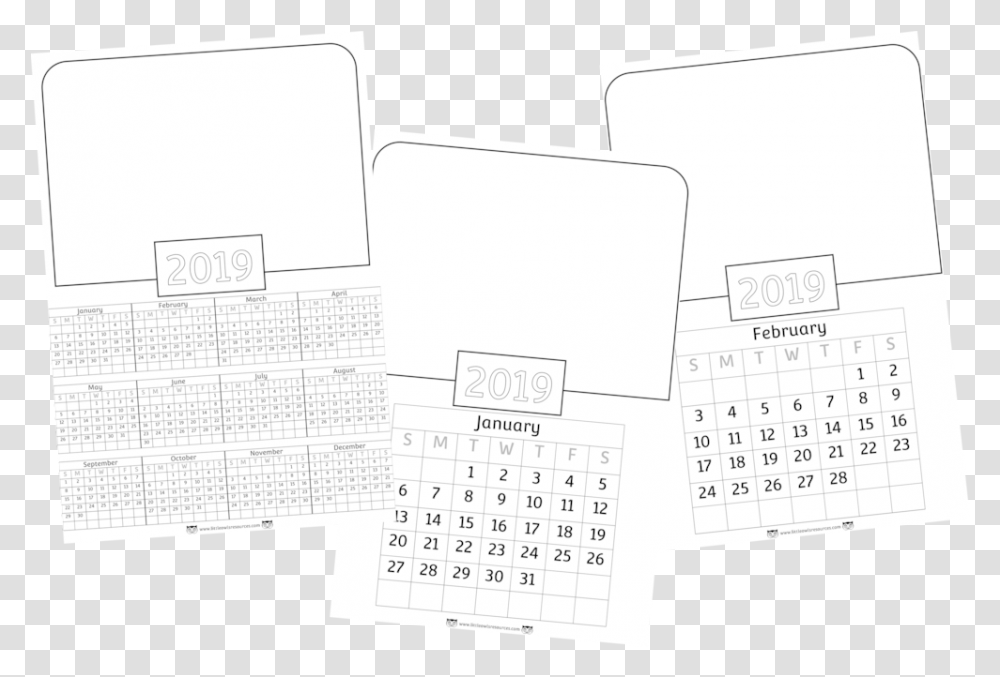New Year 2019 Calendar Templates, Computer Keyboard, Computer Hardware, Electronics Transparent Png