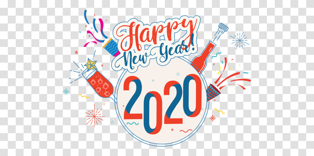 New Year 2020 Text Font Line For Happy Happy New Year 2020 Sticker, Label, Alphabet, Advertisement, Leisure Activities Transparent Png