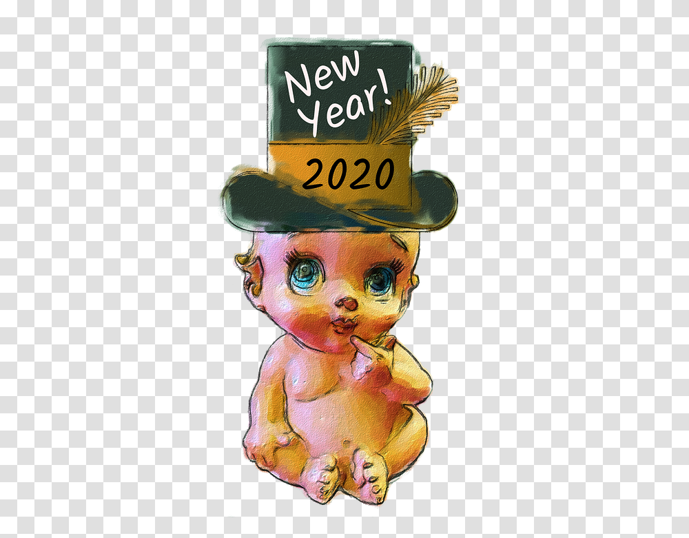 New Year Baby 2020, Hat, Doll, Toy Transparent Png