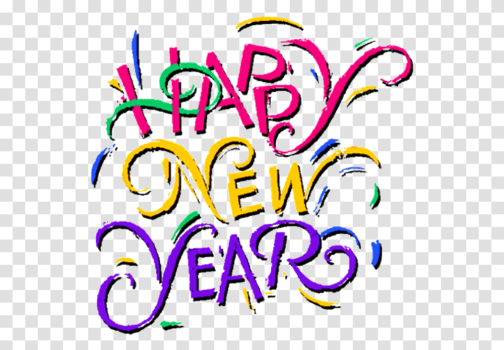 New Year Backgrounds Happy New Year Word Art, Label, Handwriting, Calligraphy Transparent Png