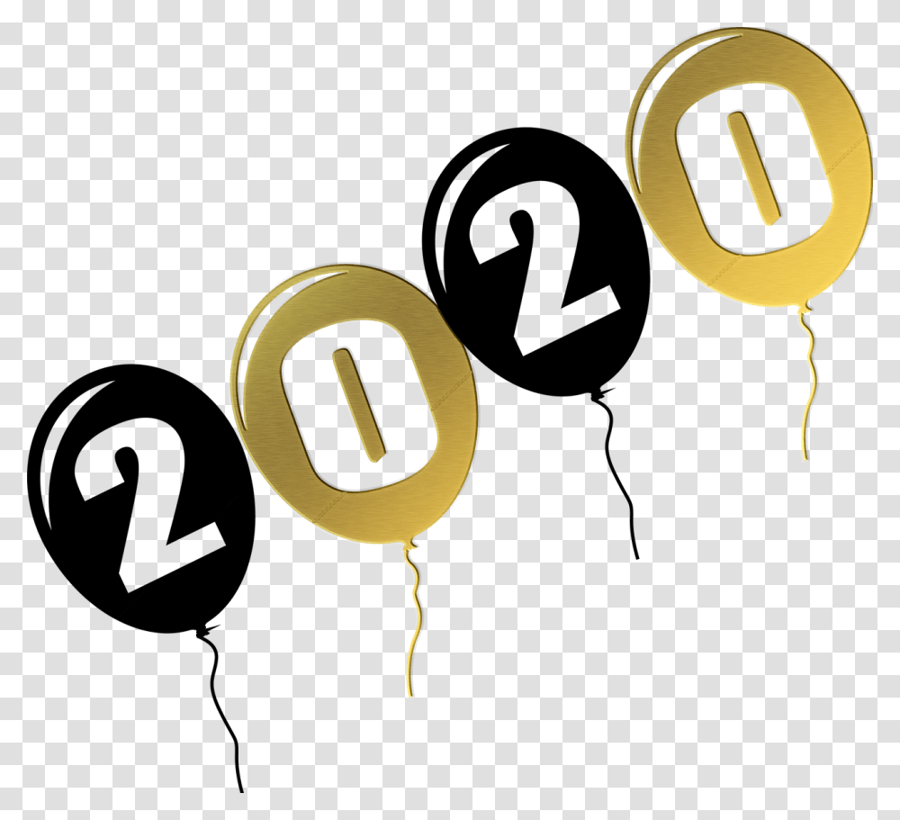 New Year Balloons 2020 Black And Boldog J Vet 2020, Text, Symbol, Number Transparent Png