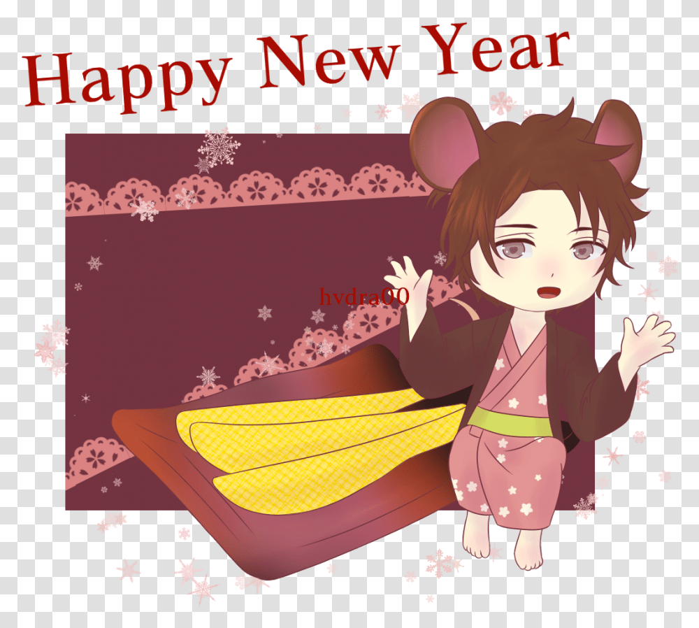 New Year Chibi With Osechi Dishes Shingen Takedafinished Cartoon, Person, Book, Poster Transparent Png