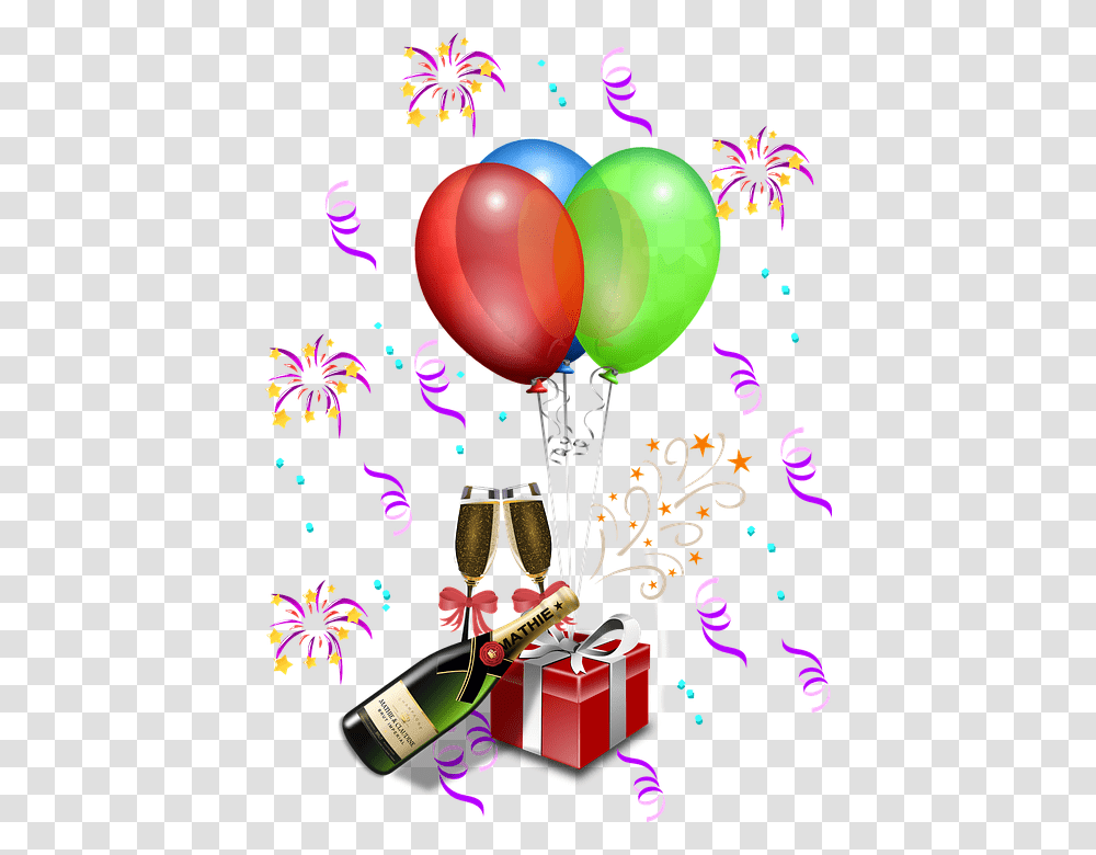 New Year Clipart, Balloon, Confetti, Paper Transparent Png