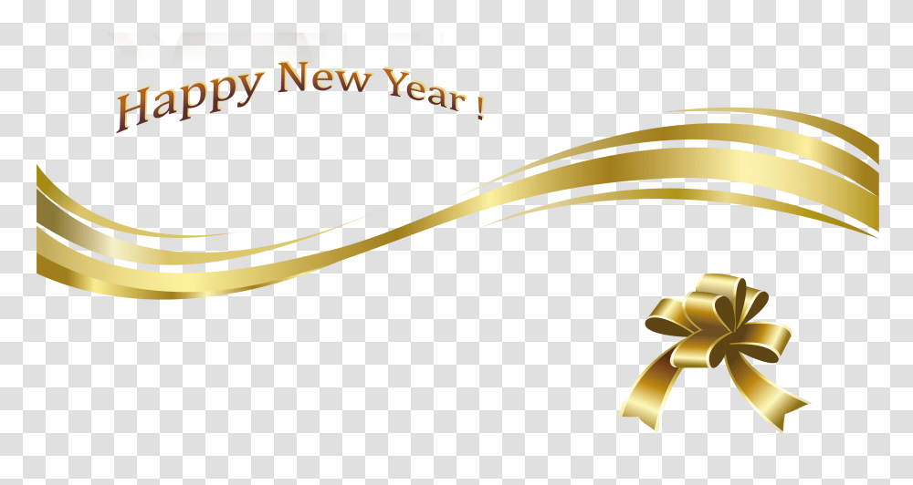 New Year Clipart, Gold, Scroll Transparent Png