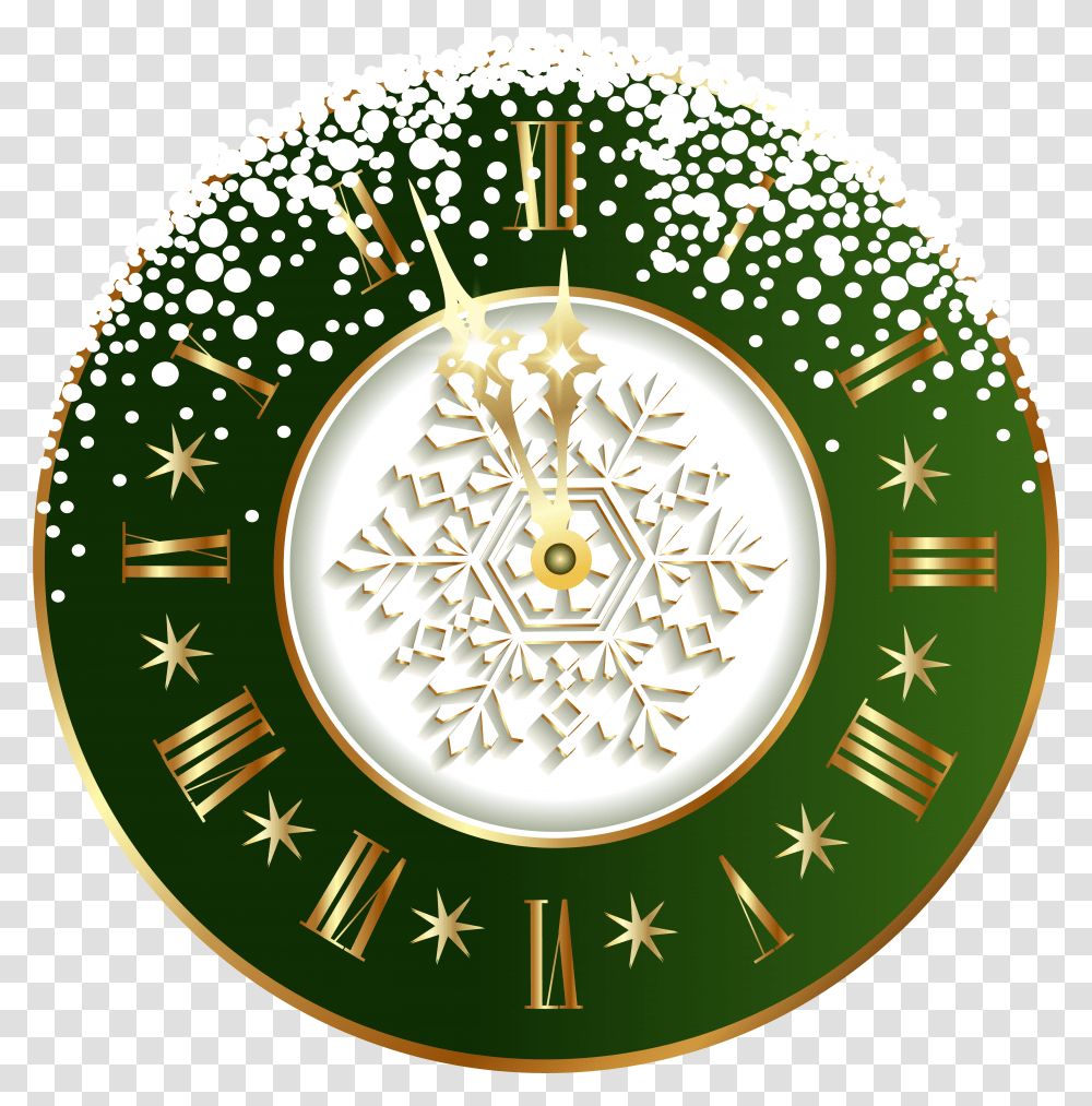 New Year Clock Clipart New Year Clock, Symbol, Dish, Meal, Food Transparent Png