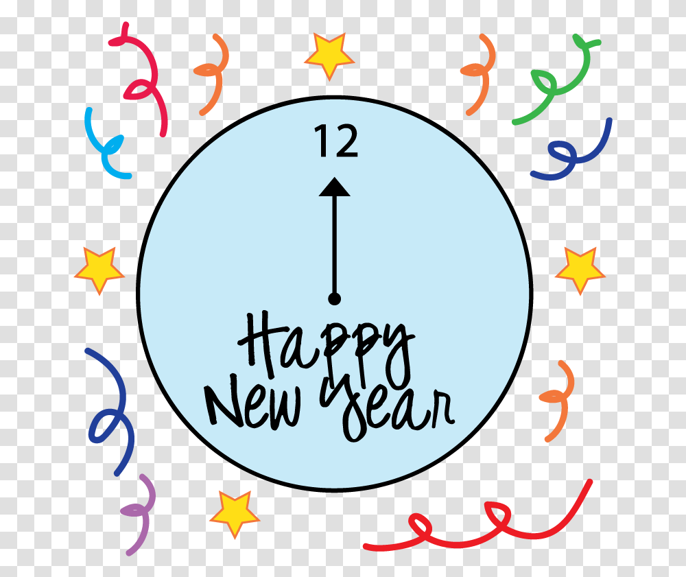 New Year Clock Clipart New Years Clipart, Text, Number, Symbol, Star Symbol Transparent Png