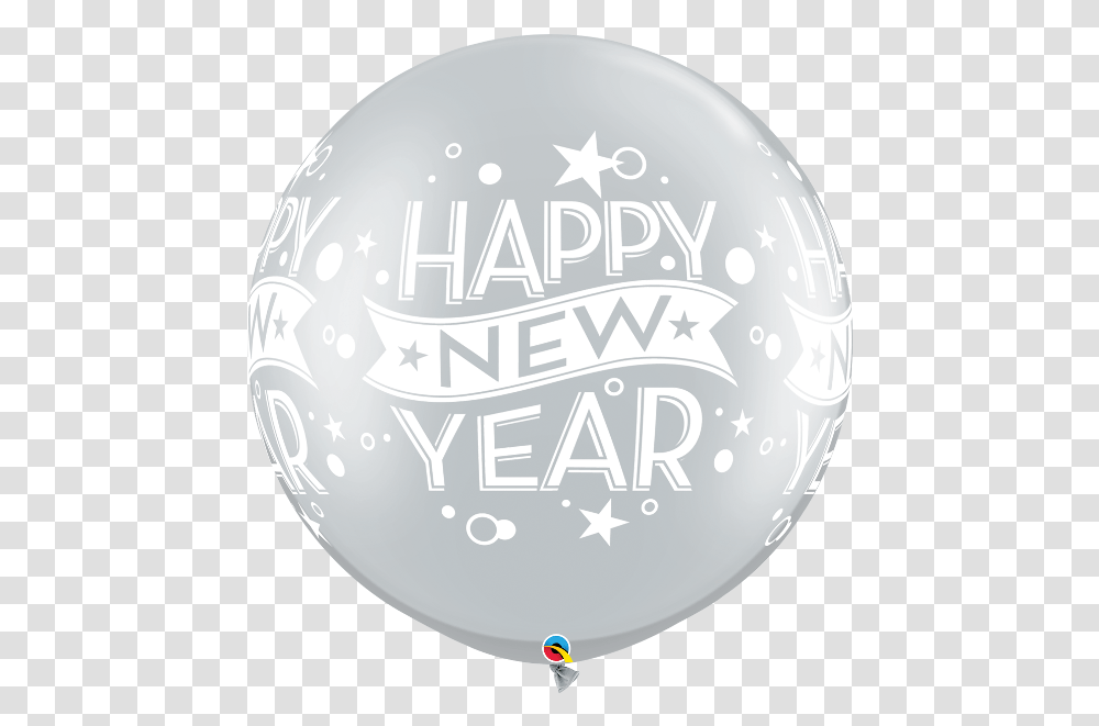 New Year Confetti Silver Round Happy New Years, Sphere, Word, Helmet, Ball Transparent Png
