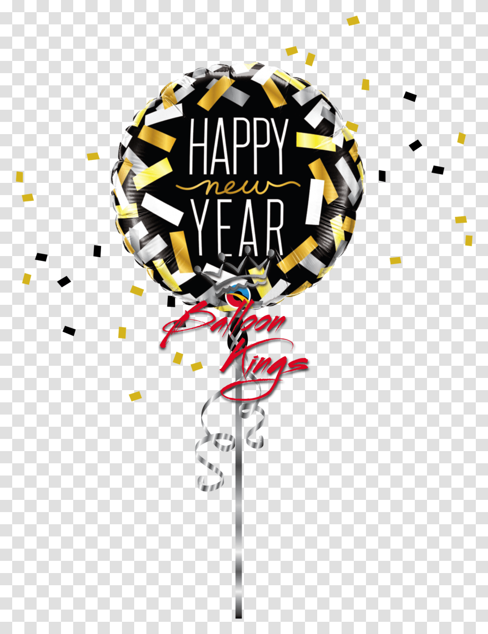 New Year Confetti Strips Happy New Year Balloon Bouquets, Paper, Poster Transparent Png