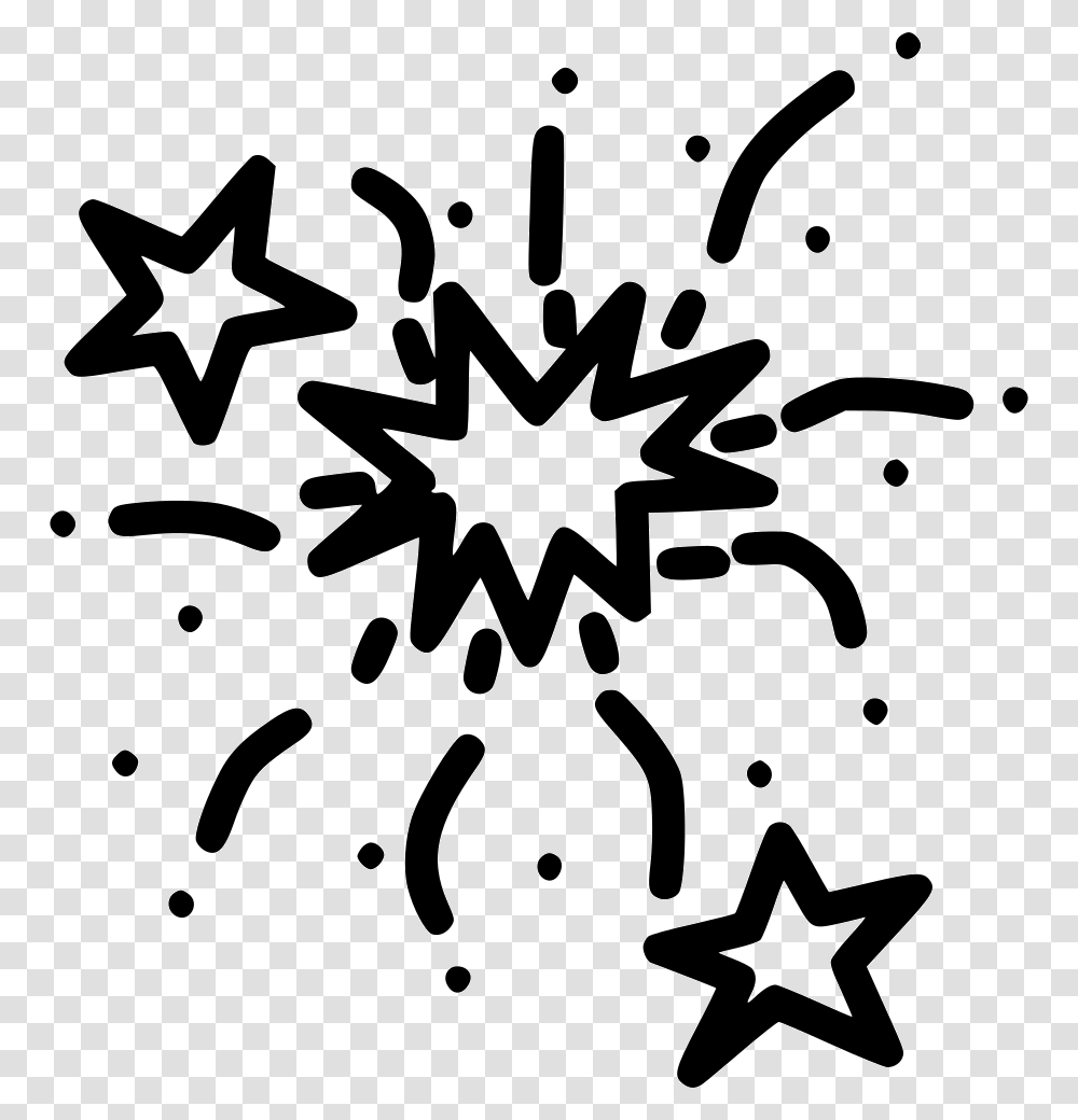 New Year Fireworks Icon New Year, Stencil, Star Symbol Transparent Png