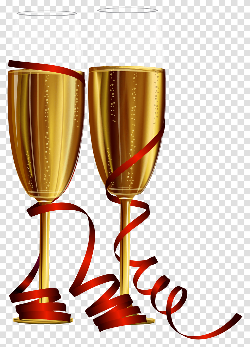 New Year Glasses Background Champagne Glasses Transparent Png