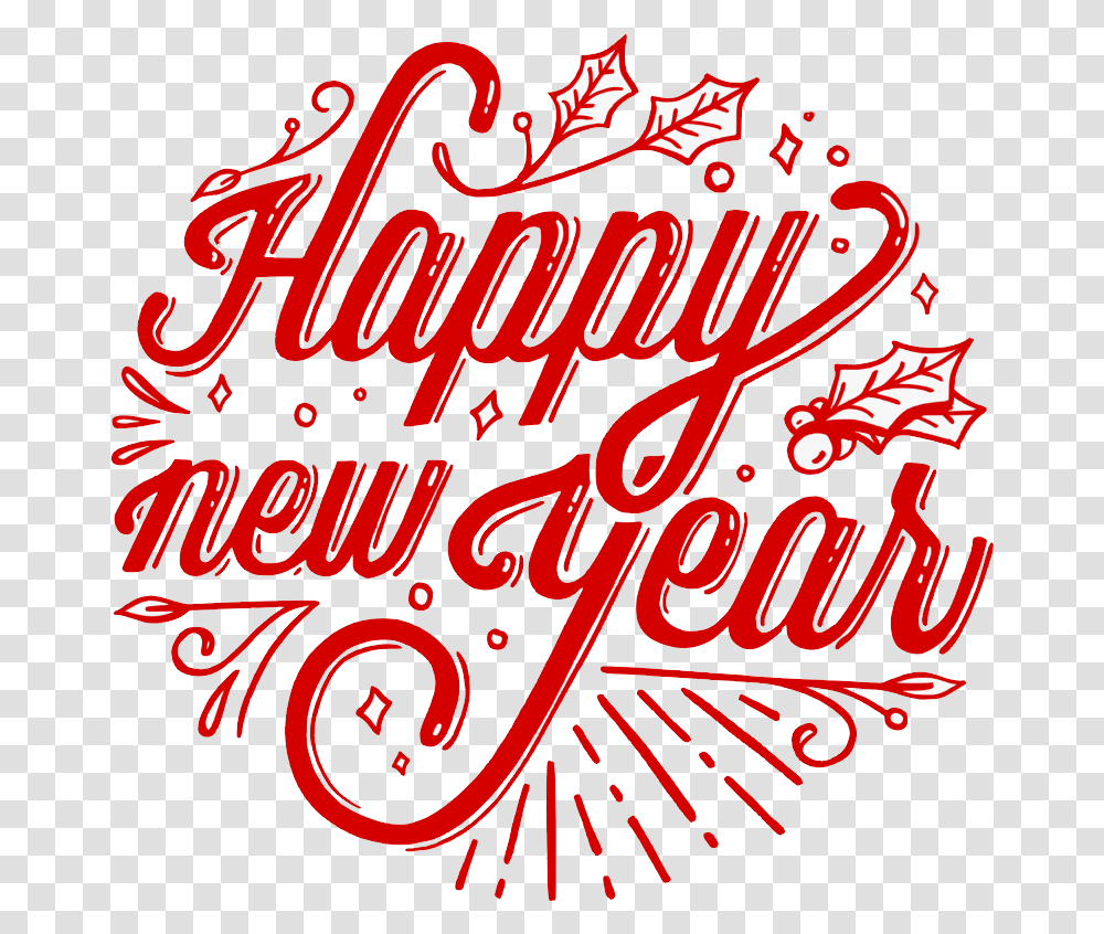 New Year Happy New Year, Calligraphy, Handwriting, Label Transparent Png