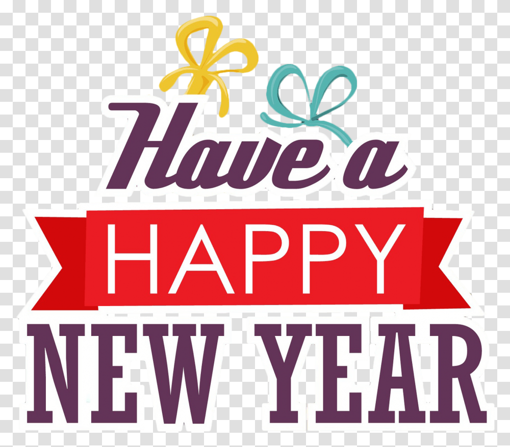 New Year Happy New Year Text, Label, Poster, Advertisement, Flyer Transparent Png