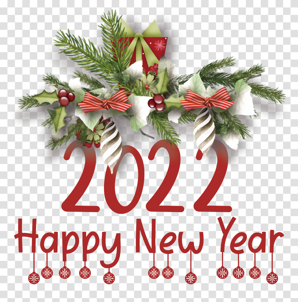 New Year Merry Christmas And Happy New Year 2022 Christmas Day For New Year, Graphics, Art, Plant, Floral Design Transparent Png
