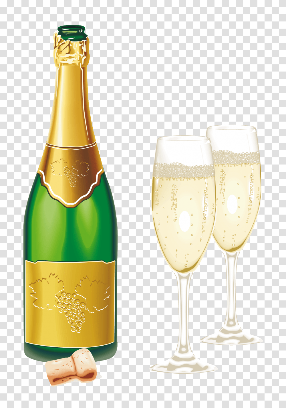 New Year Open Champagne With Glasses Gallery, Wine, Alcohol, Beverage, Drink Transparent Png