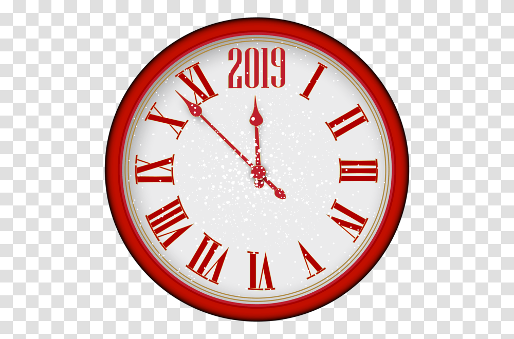 New Year Red Clock Clip, Analog Clock, Wall Clock, Clock Tower, Architecture Transparent Png