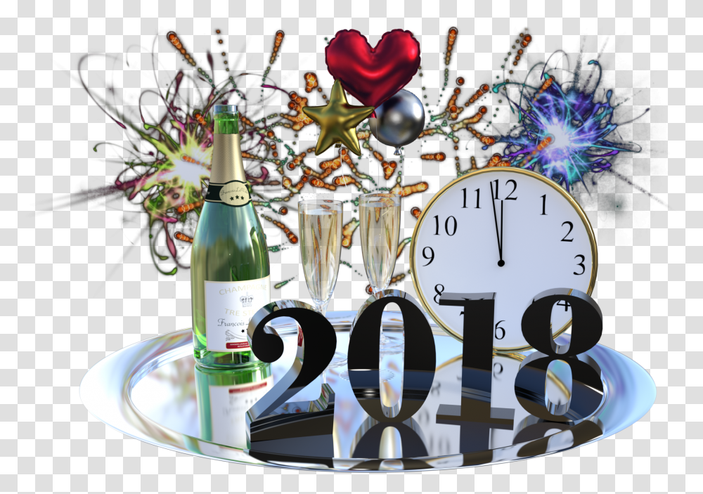 New Year's Day New Year's Eve Party Holiday New Year Clock, Clock Tower, Architecture, Building, Alcohol Transparent Png