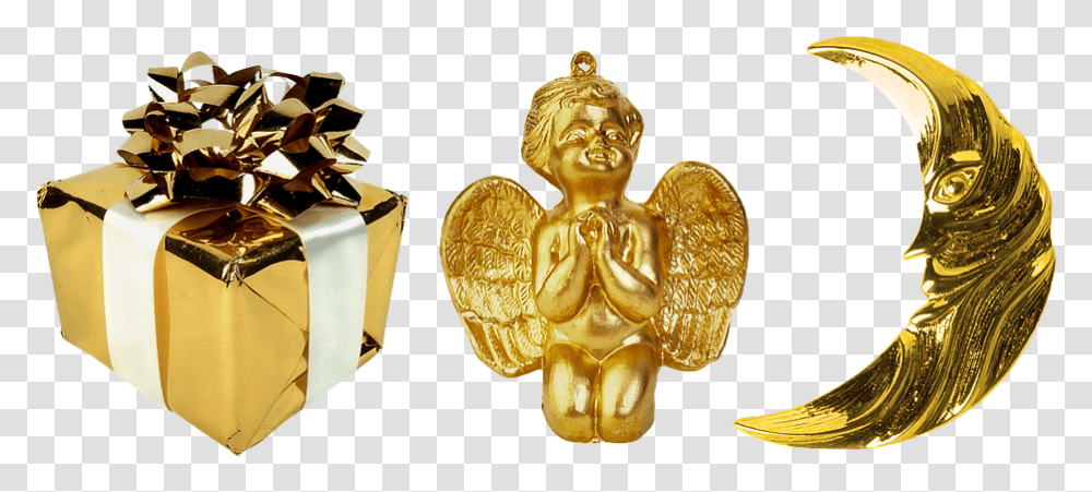 New Year's Eve Christmas Decorations Wrapped Gift, Gold, Treasure, Figurine, Perfume Transparent Png