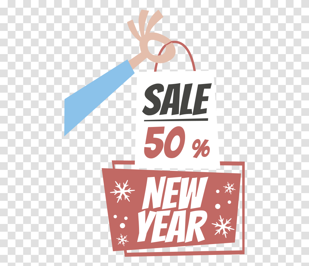 New Year Sale Shopping Bags Sticker Tenstickers Illustration, Text, Word, Label, Alphabet Transparent Png