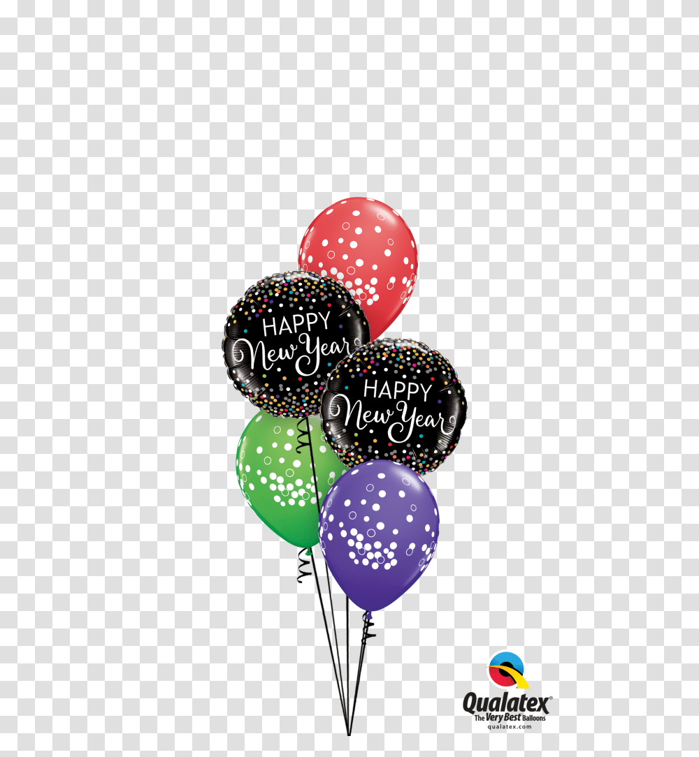 New Years Confetti Sparkles Balloon Bouquet At London Happy 1st Birthday Balloons, Sphere, Egg, Food Transparent Png