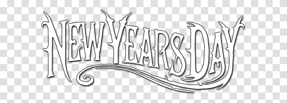 New Years Day Band Logo Qyxwsrmerrychristmas2020site New Years Day Band Art, Text, Label, Clothing, Apparel Transparent Png