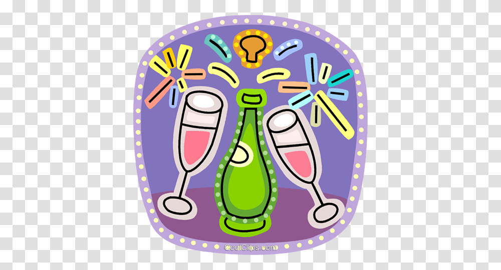 New Years Day Clipart, Label, Scissors, Bottle Transparent Png