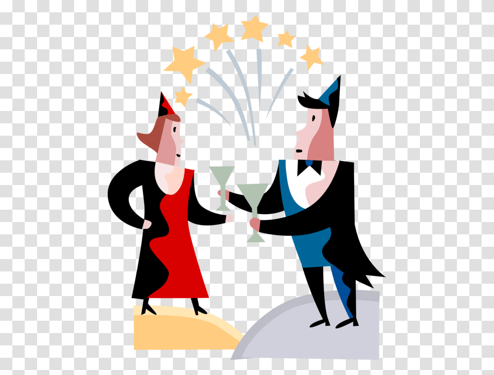 New Years Eve Celebration With Image Illustration Cartoon New Year's Eve, Performer, Person, Human, Poster Transparent Png