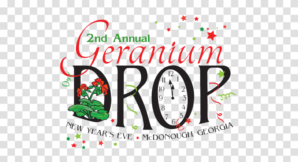 New Years Eve Geranium Drop, Alphabet, Clock Tower, Building Transparent Png