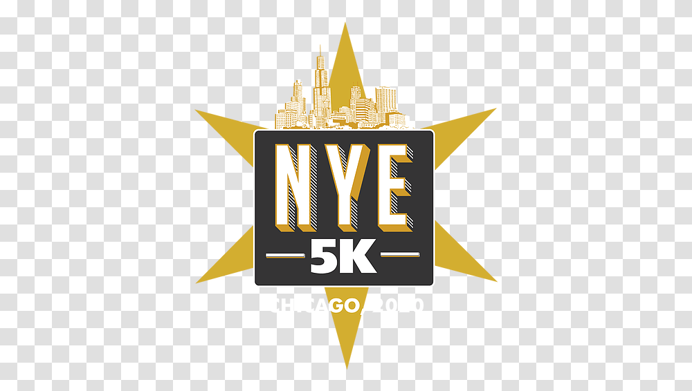 New Year's Eve 5k Chicago Sport & Social Club Emblem, Symbol, Text, Metropolis, Paper Transparent Png