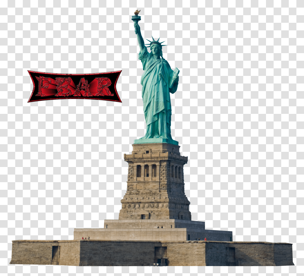 New York By Fear 25 On Clipart Library Statue Of Liberty, Sculpture, Monument, Metropolis, City Transparent Png