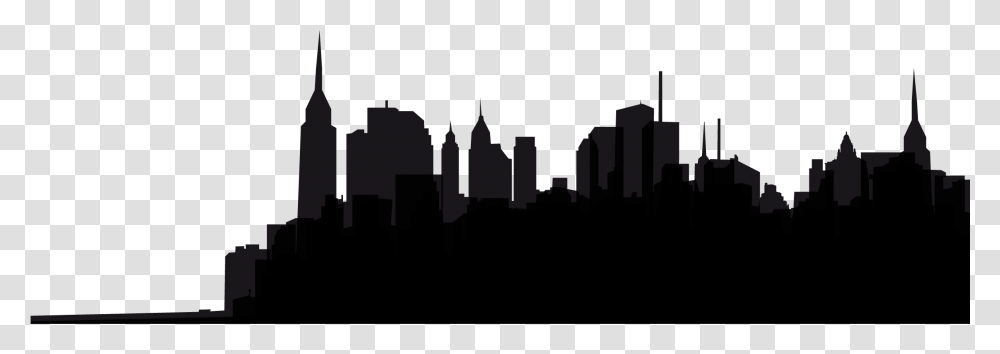 New York City Black And White Skyline Monochrome Photography Tower Block, Silhouette, Nature, Architecture Transparent Png