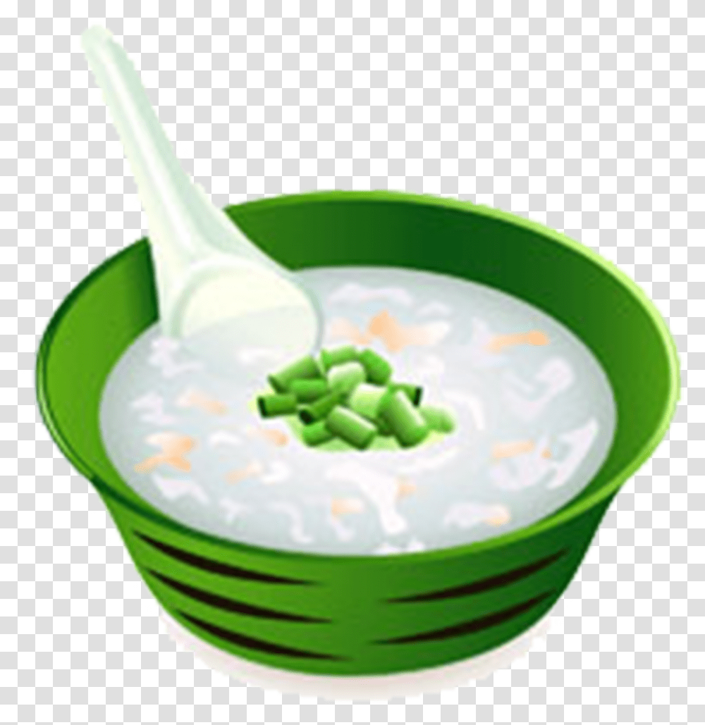 New York City Congee Vegetarian Cuisine Chinese Cuisine Rice Porridge Cartoon, Bowl, Plant, Spoon, Cutlery Transparent Png
