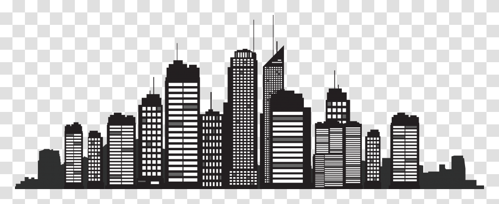 New York City Silhouette Skyline Cityscape New York Buildings Silhouette, High Rise, Urban, Office Building, Downtown Transparent Png