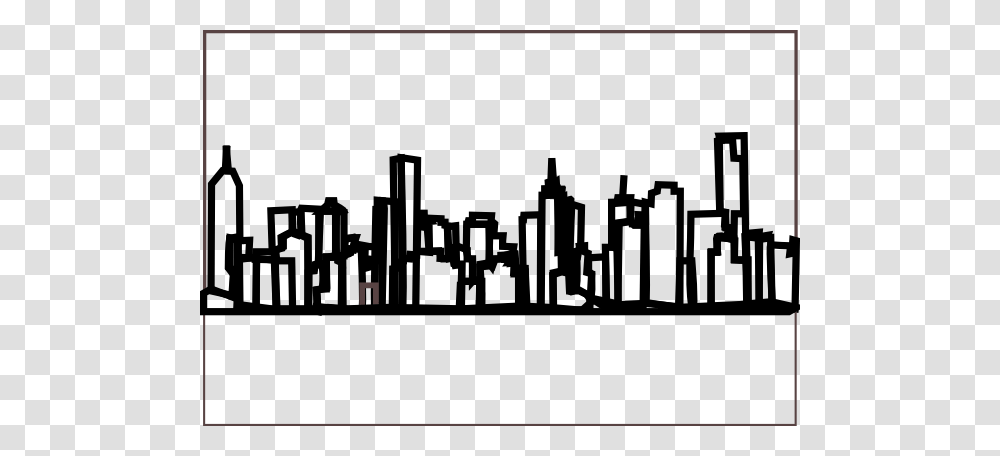 New York City Skyline Clip Art, Gate, Drawing, Crowd Transparent Png