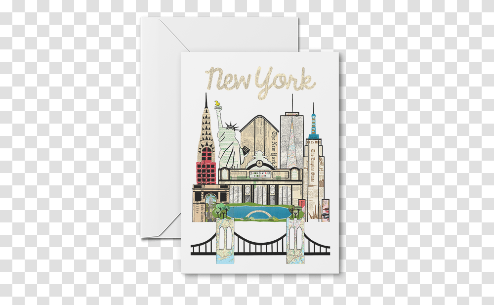 New York City Skyline Print Notecards Medieval Architecture, Building, Gate, Bridge, Arch Bridge Transparent Png