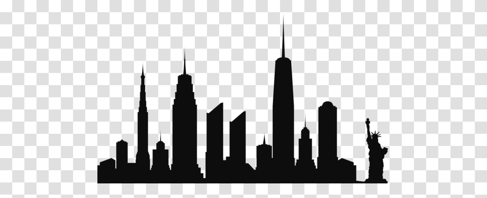 New York City Skyline Silhouette Clip Art, Architecture, Building, Lamp Transparent Png
