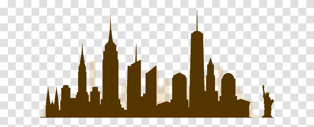 New York City Skyline Silhouette New York Skyline Silhouette, Spire, Tower, Architecture, Building Transparent Png