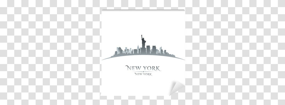 New York City Skyline Silhouette White Background Wall Mural • Pixers We Live To Change, Spire, Tower, Building, Text Transparent Png