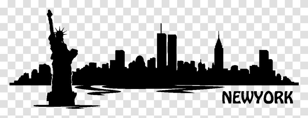 New York City Skyline Silhouette World Trade Center 9 11 New York Skyline Silhouette, Gray, World Of Warcraft Transparent Png