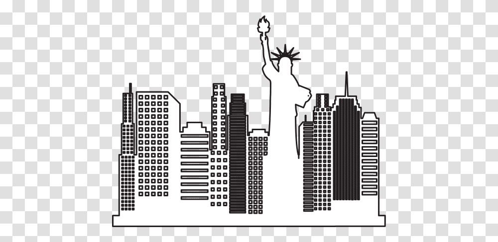 New York Cityscape Icon Icono De New York, Urban, Building, High Rise, Crowd Transparent Png