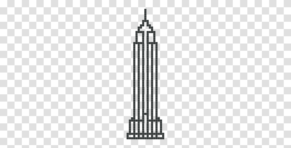 New York Empire State Building In Pixel Arts Empire State, Machine, Logo, Female Transparent Png