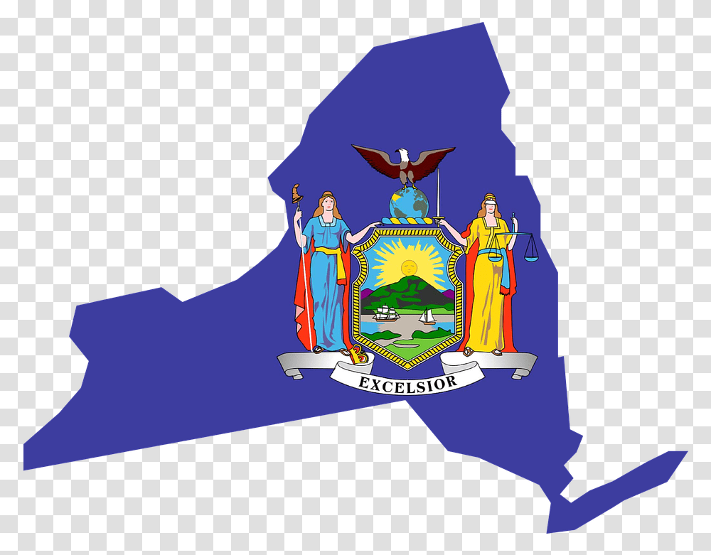 New York Flag Map Free Vector Graphic On Pixabay New York Outline Flag, Person, Graphics, Art, Clothing Transparent Png