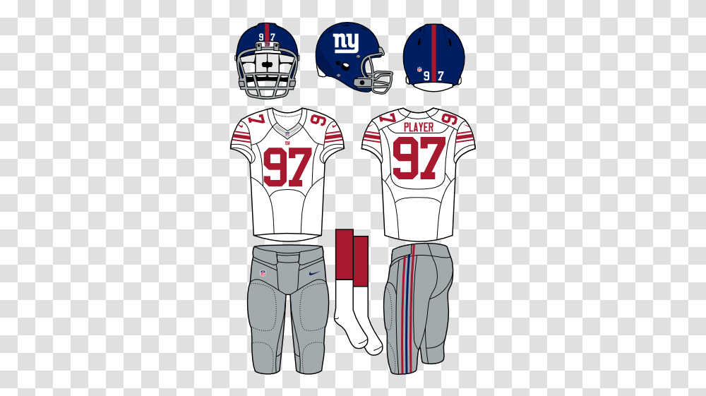 New York Giants Road Uniform National Football League Nfl New York Giants Uniforms, Clothing, Apparel, Shirt, Room Transparent Png