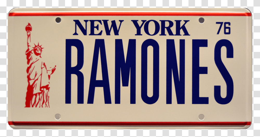 New York License Plate White Red Transparent Png