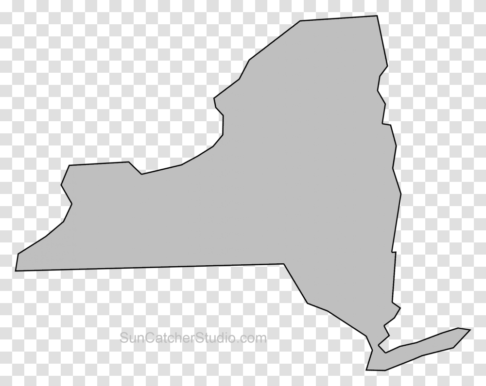 New York Map Outline Shape State New York State Outline, Silhouette, Person, Text, People Transparent Png